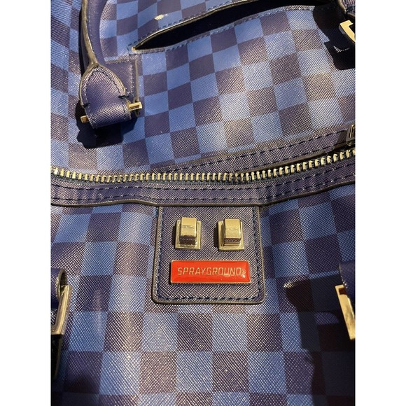 BROKEN ZIPPER Spray ground Sharks in Paris Duffel/Carry on Bag Blue - Picture 8 of 10